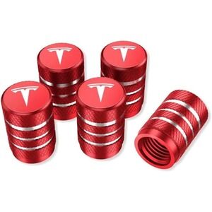 4PCS For Tesla 3 Y X S Tire Valve Stem Caps Tire‎ Dust Caps Accessories Red New